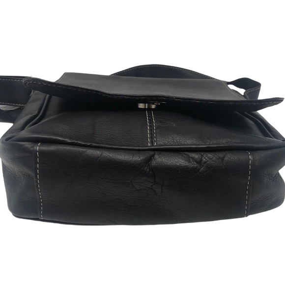 NEW DAVID KING Premier Black Leather Messenger Bag - Picture 7 of 12